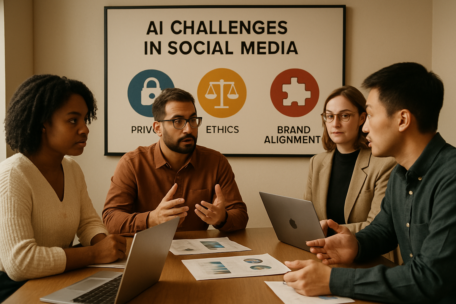 Team discussing AI challenges